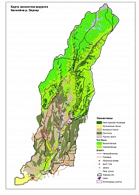 Карта Экоситемных услуг водного Бассейна р. Зергер